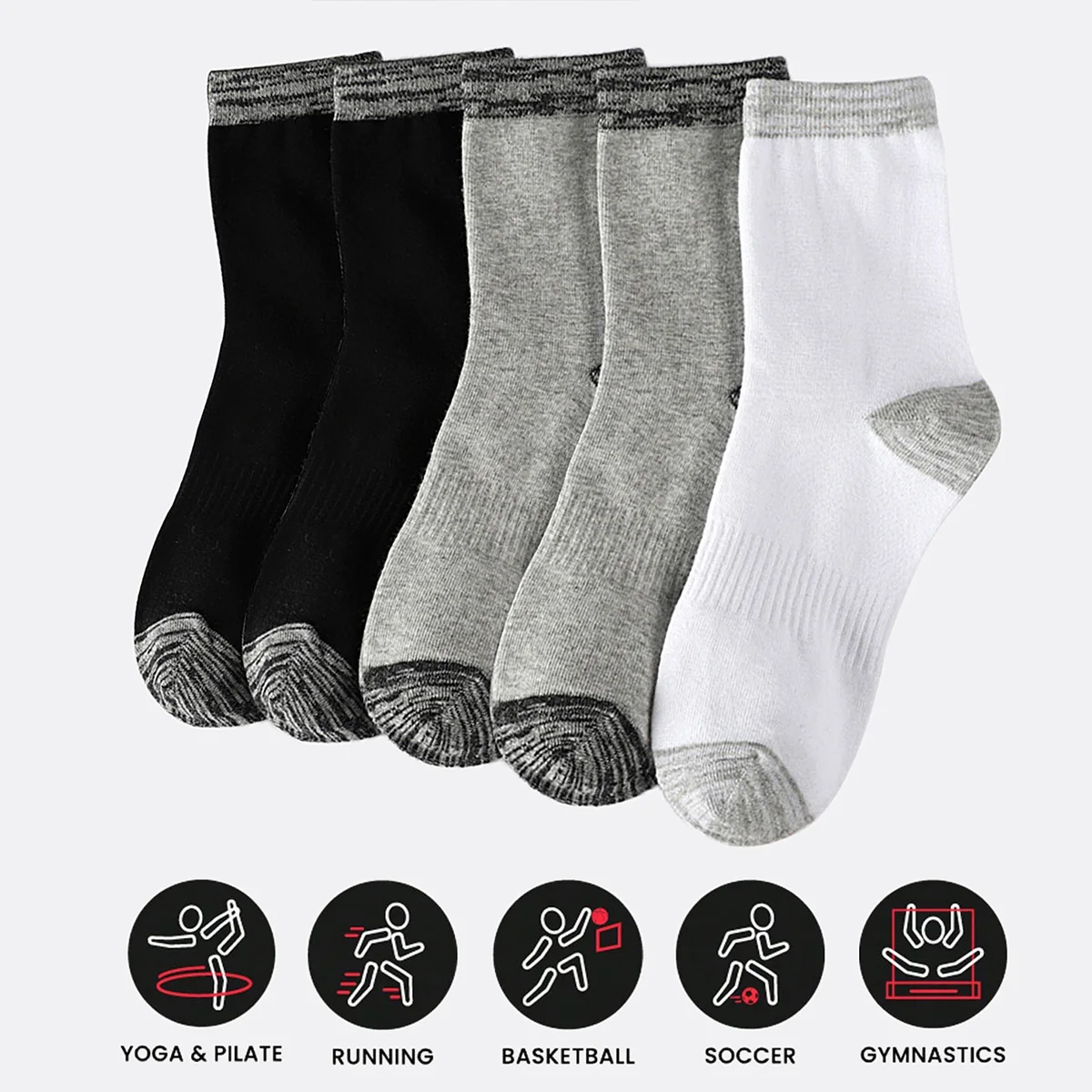 Athletic Sock Cushion - 1/5 Pares de Calcetines Deportivos para