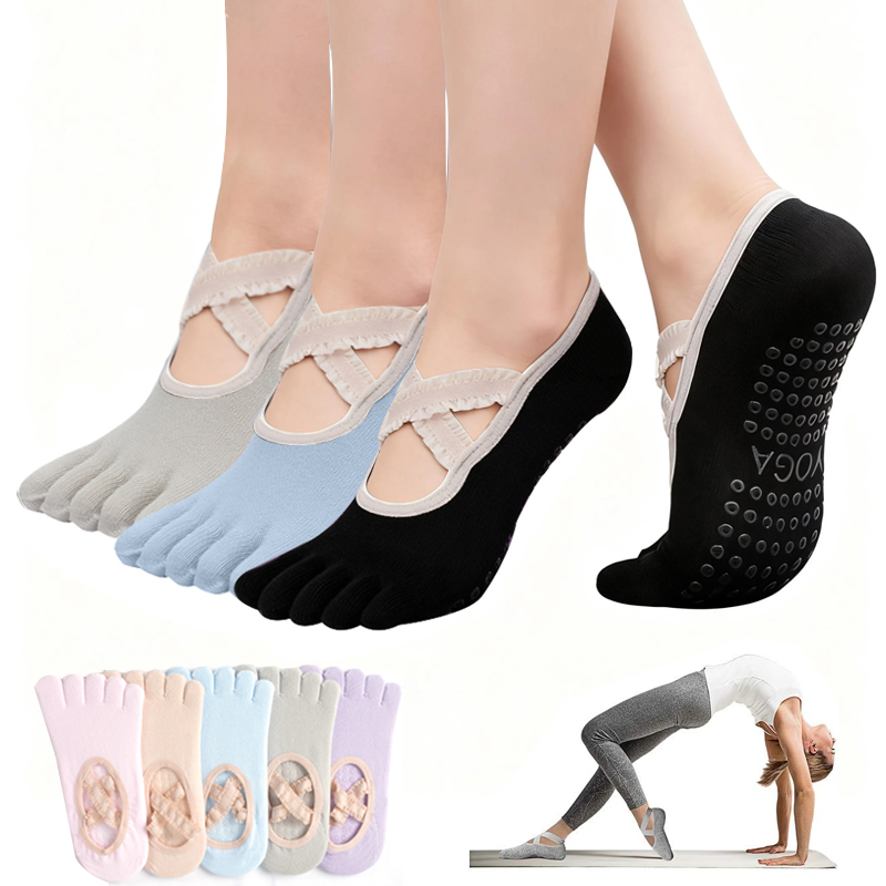 Grip Sock Yoga - Calcetines de Pilates Antideslizantes para Mujer,