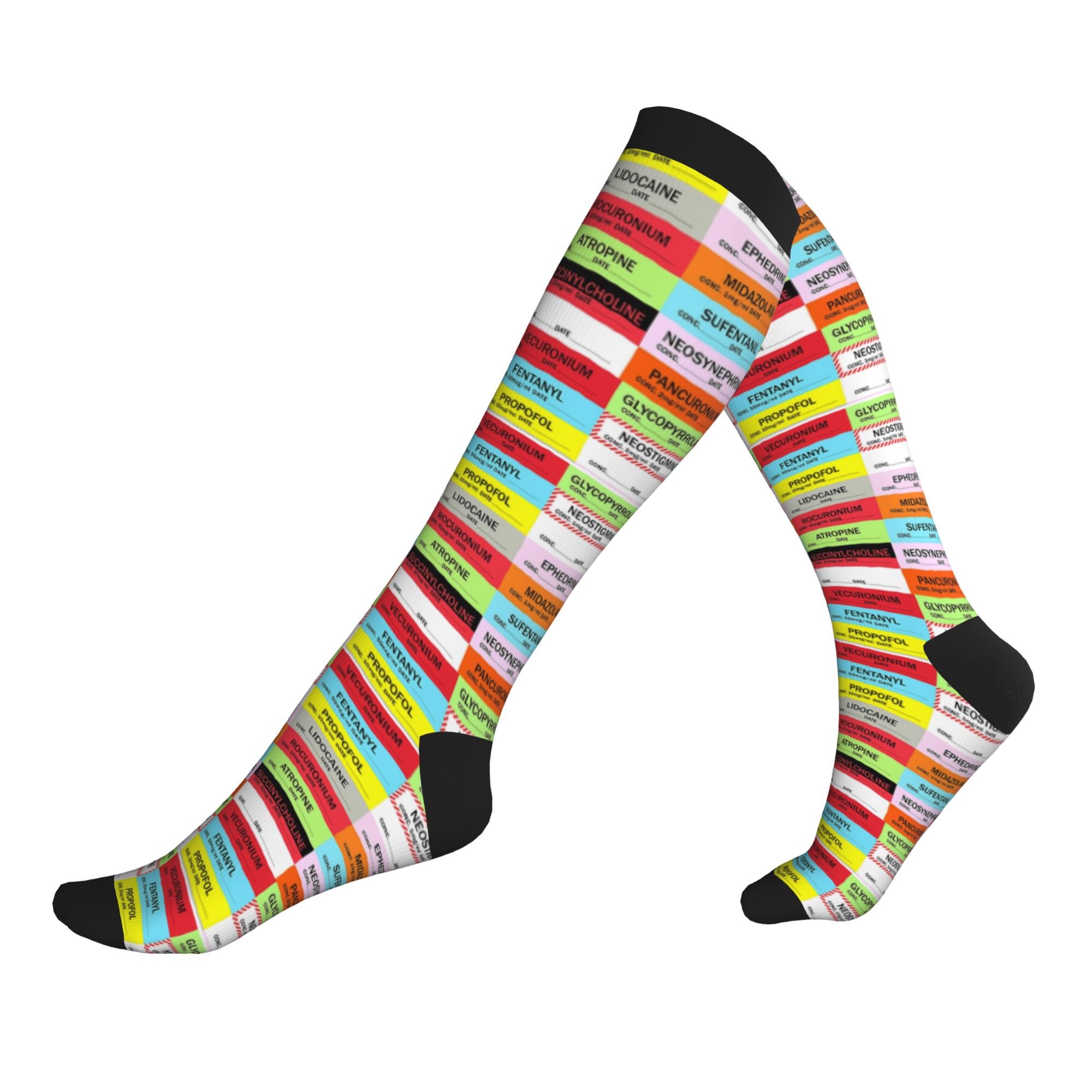 Compression Sock Medical - Calcetines con Estampados Novedosos de Medicamentos