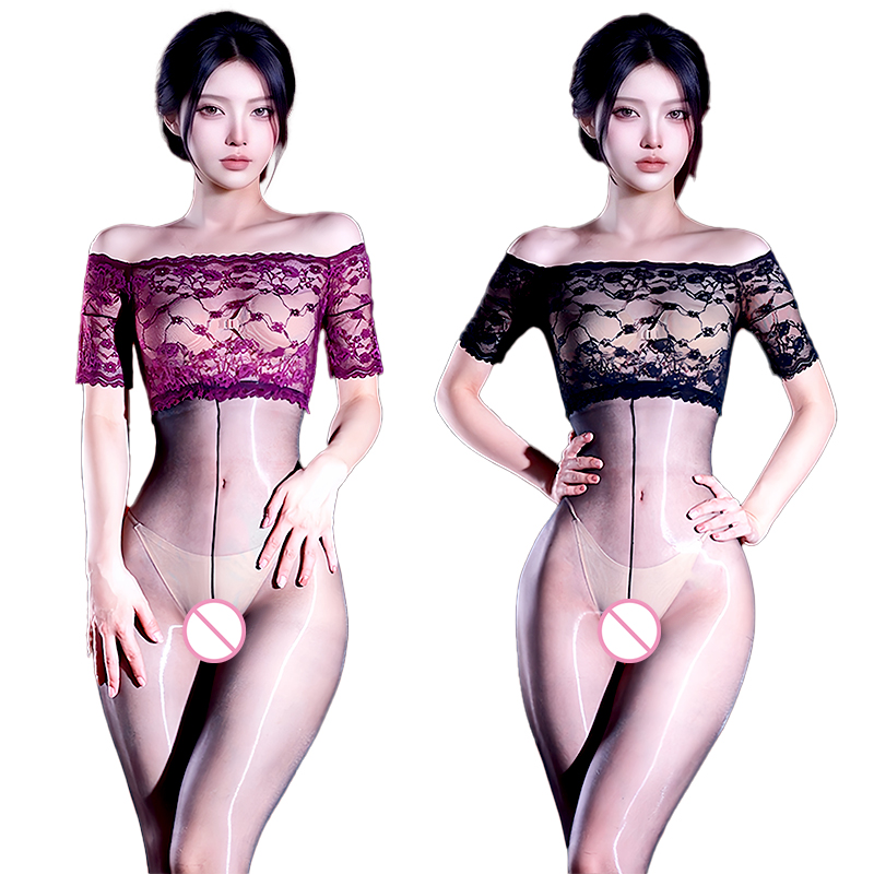 Tights Pantyhose Sheer - Body de encaje de malla brillante