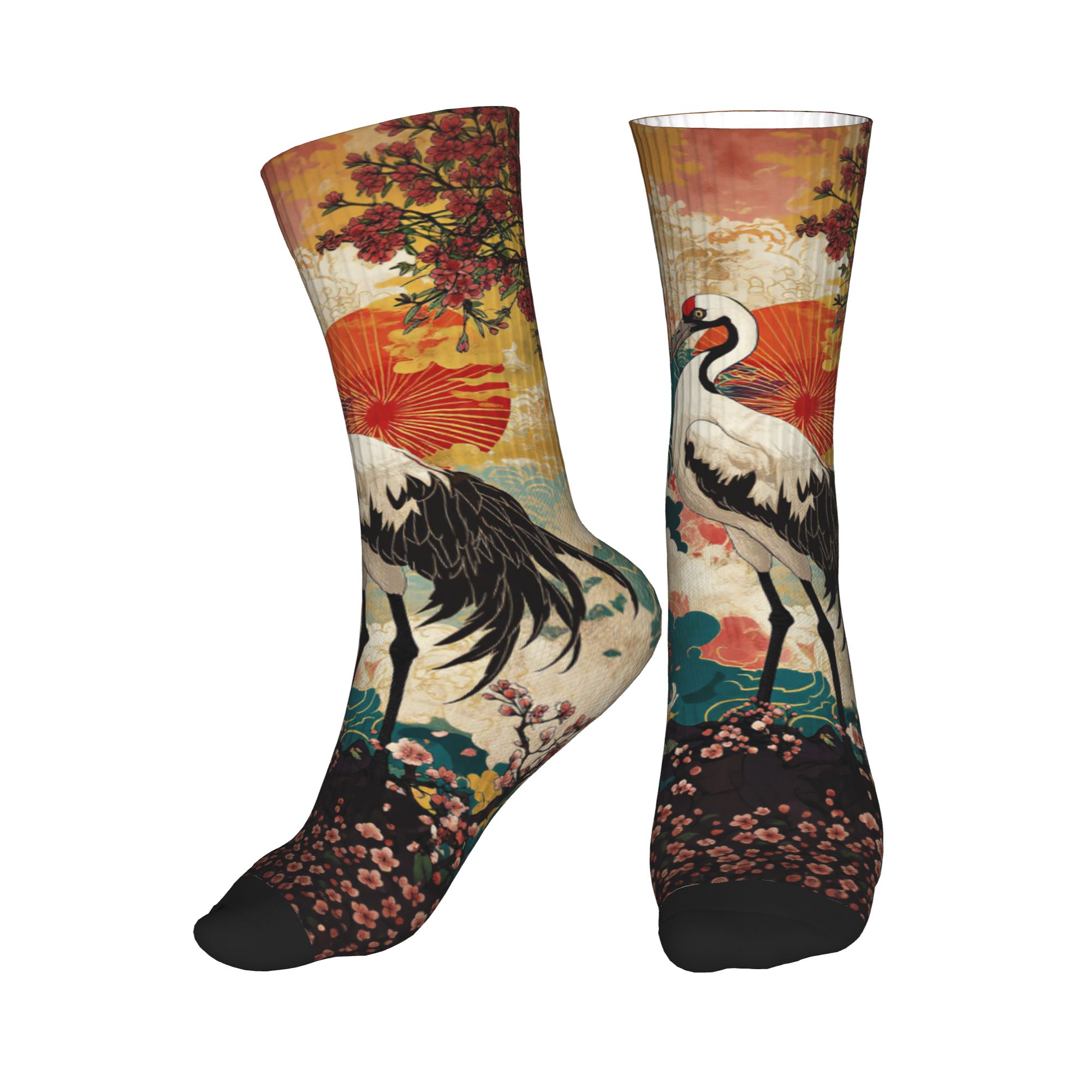Dress Sock Men - Calcetines de vestir orientales Ukiyo-e Double