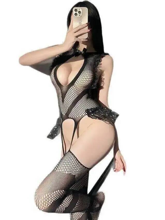 Bodystocking de red con encaje - Fishnet Stocking Women reseña y precio
