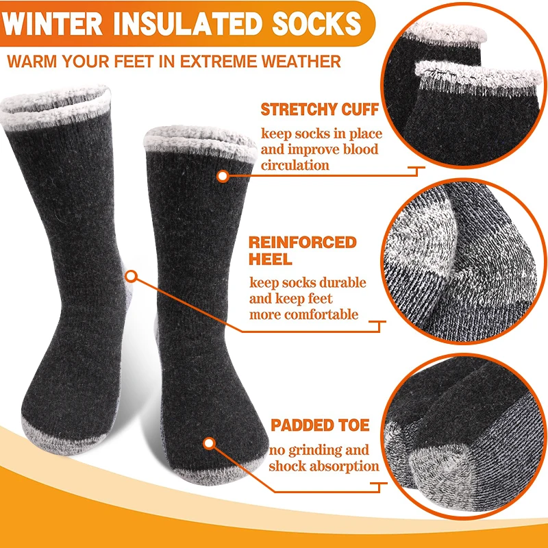 3 pares de calcetines gruesos  - Thermal Sock Winter reseña y precio