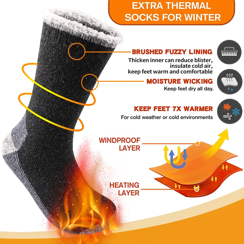 3 pares de calcetines gruesos  - Thermal Sock Winter reseña y precio