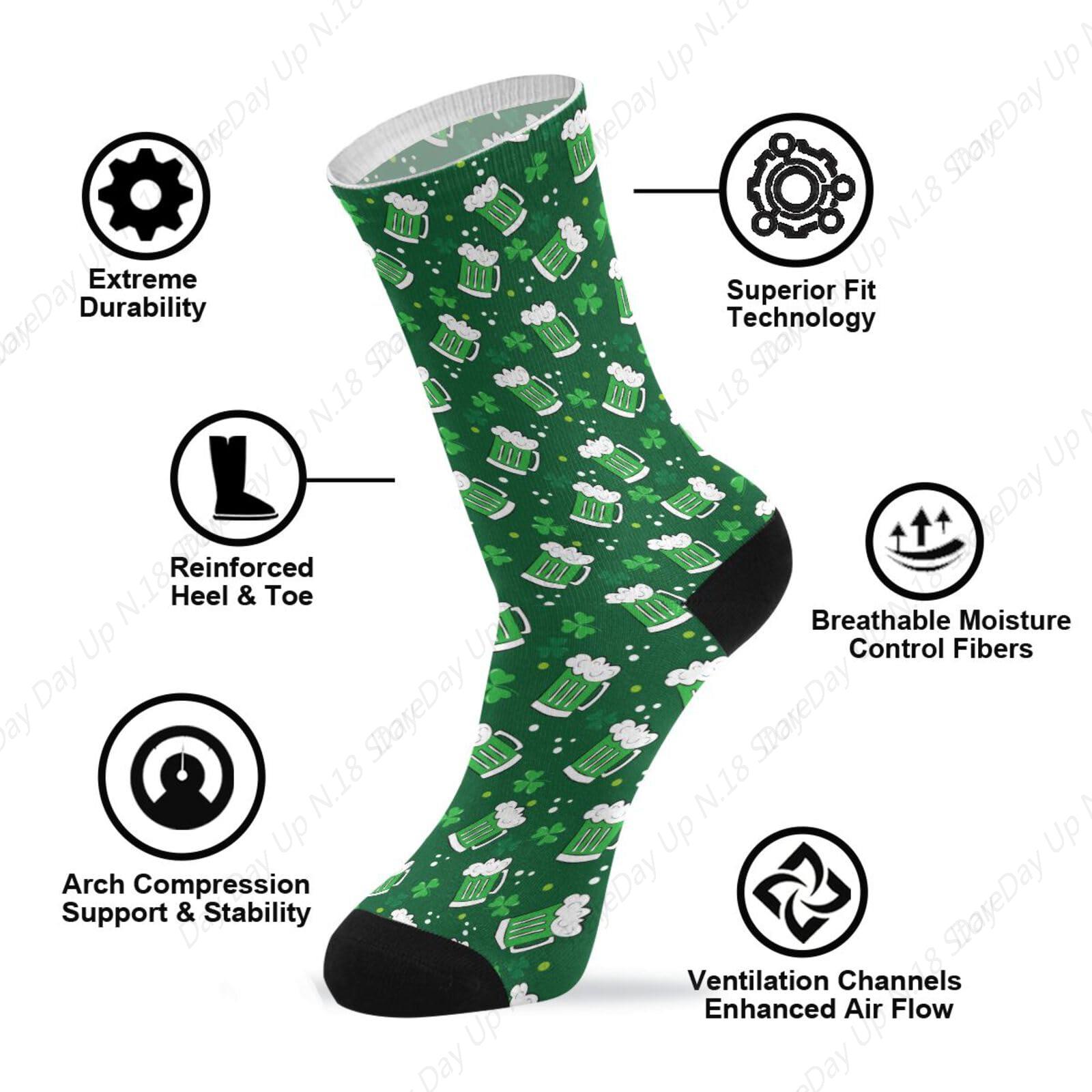 Calcetines de trifoglio verde  - Cotton Crew Sock Pack reseña y precio