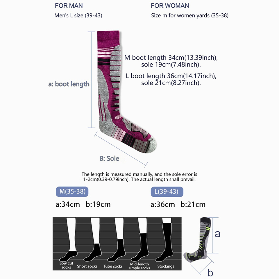 GTUBIKE Calcetines de esquí de - Thermal Sock Winter reseña y precio