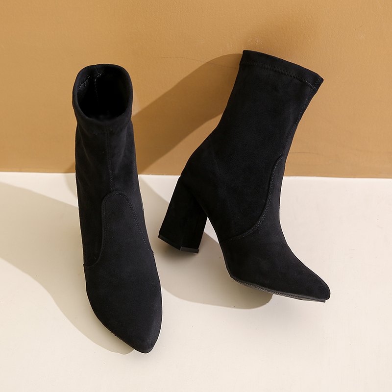 Botines de moda de tacón grues - No Show Sock Women reseña y precio